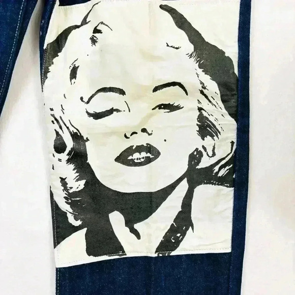NWT Vintage Lee Highrise “Mom” Marilyn Monroe Handpainted Retro Jeans Size 30/34 - Picture 5 of 15